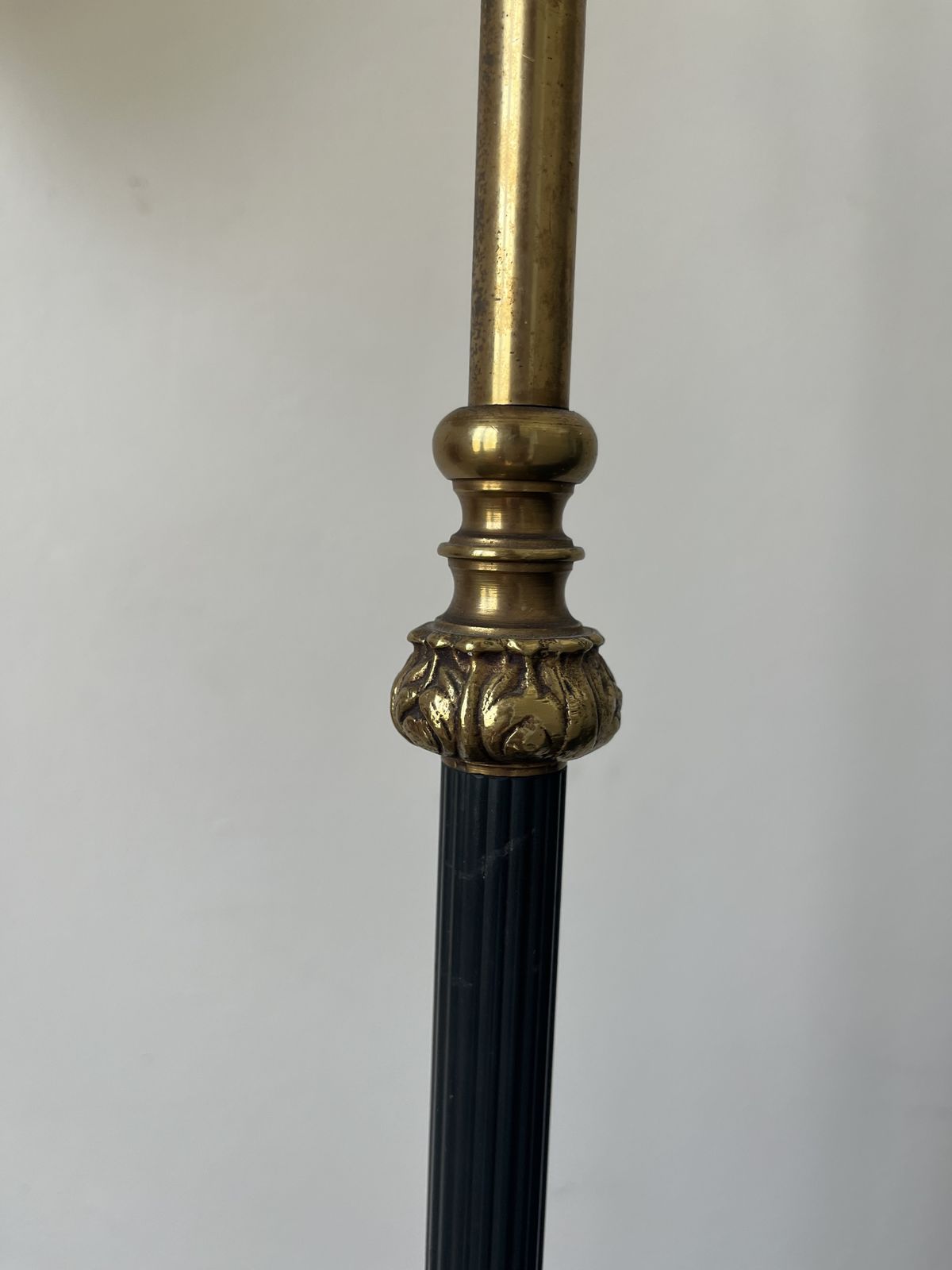 photo buy Vintage Twin Swan Neck Floor Lamp – Brass & Black Enamel – Melrose Style – Rewired –1940s 60s