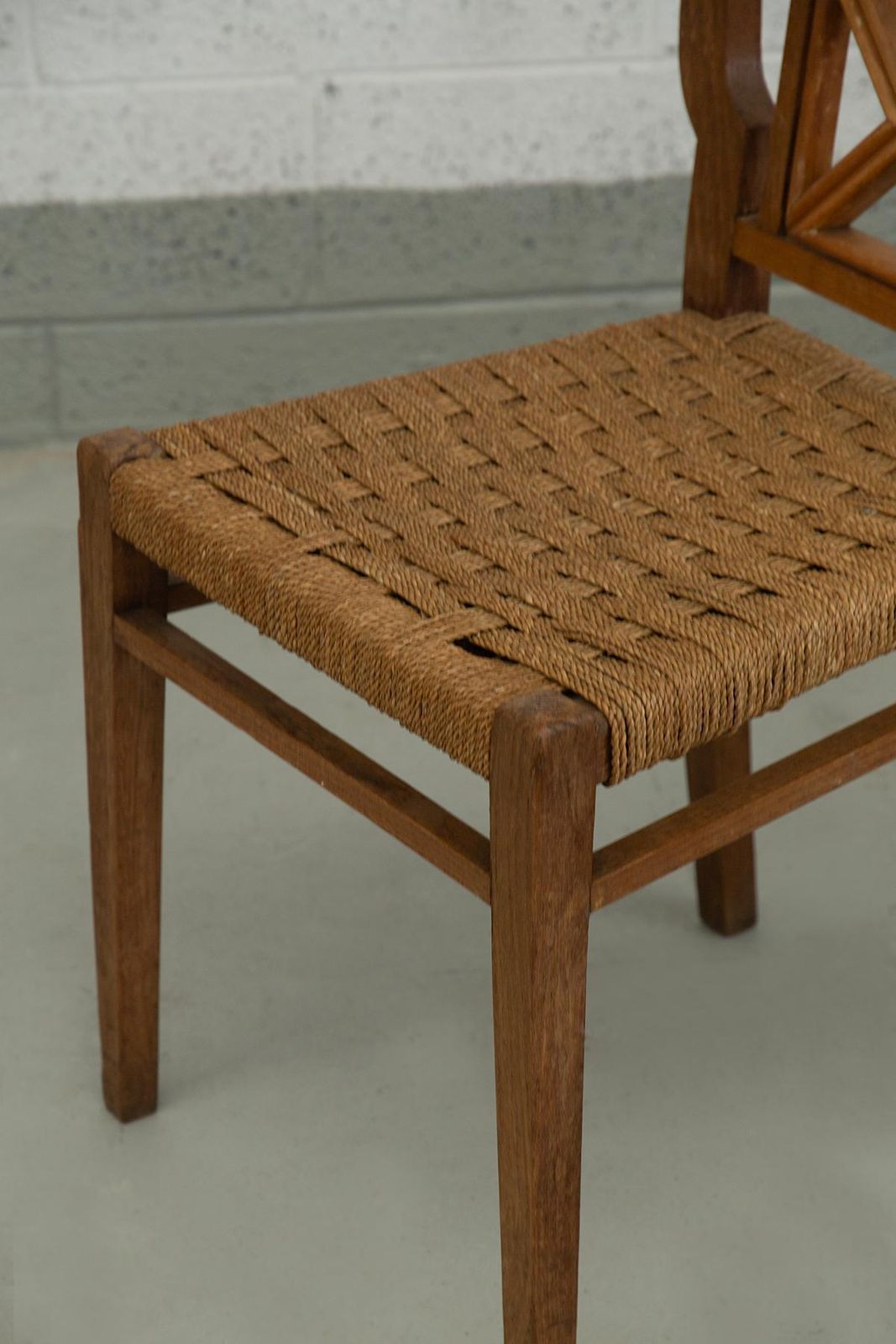 photo for sale Set Of Eigth Italian Dining Chairs By Paolo Buffa Attr. In Rope