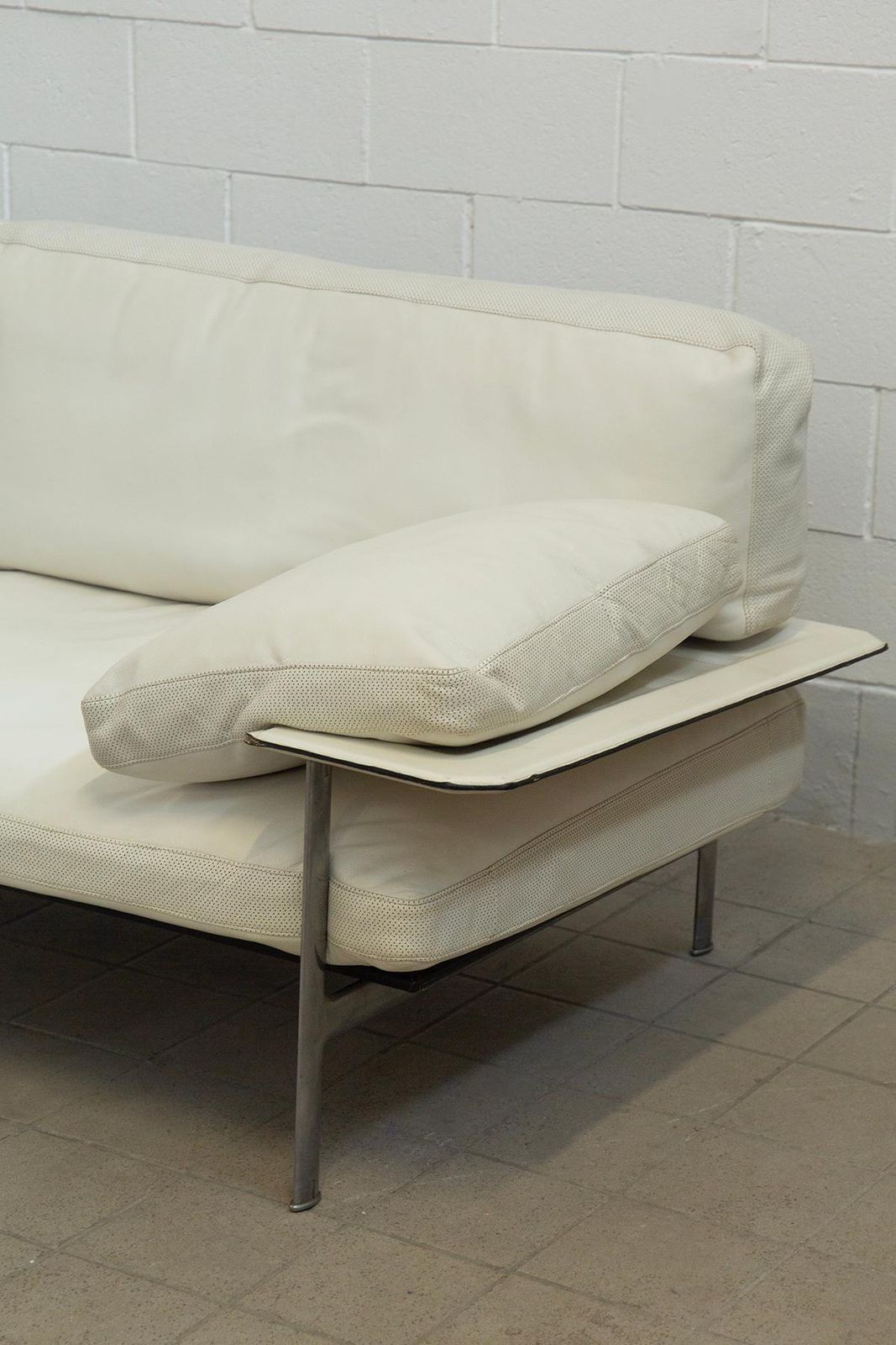 Diesis Sofa For B&B By Paolo Nava And Citterio In White Leather photo vintage