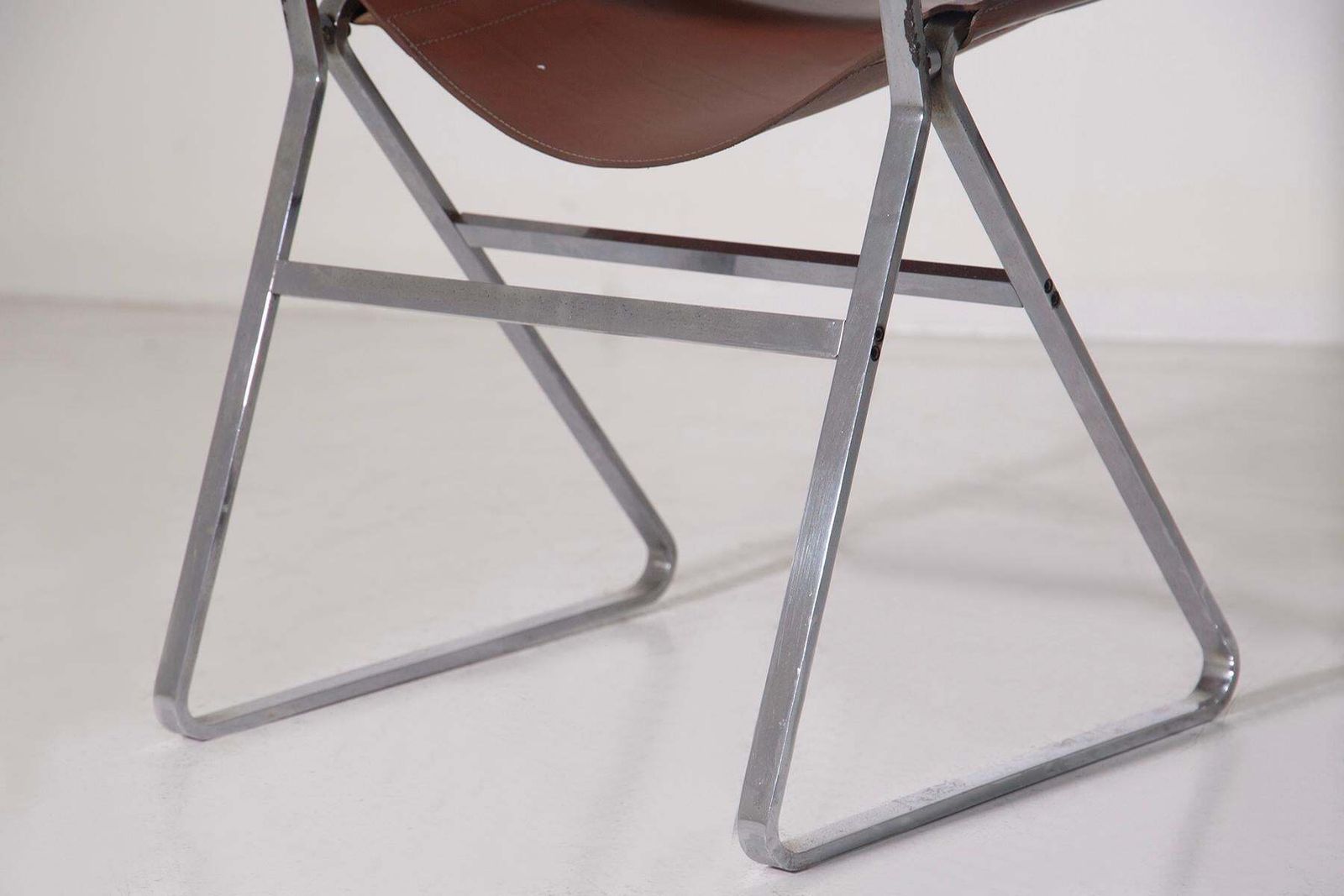 Set Of Four Leather Chairs Attr. To Pierre Paulin And Steel photo 4023.0