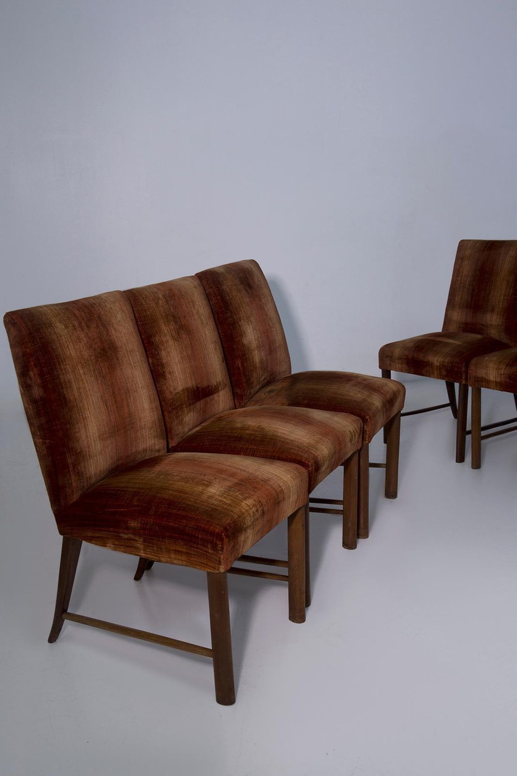 Set Of Six Chairs By Paolo Buffa With Original Velvet Fabric Of The Period photo vinterior