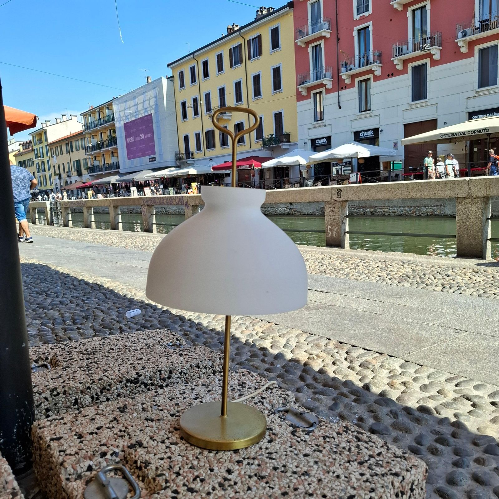 Azucena Ignazio Gardella Table Lamp Brass Opaline Glass, 1950, Italy photo 2328.0