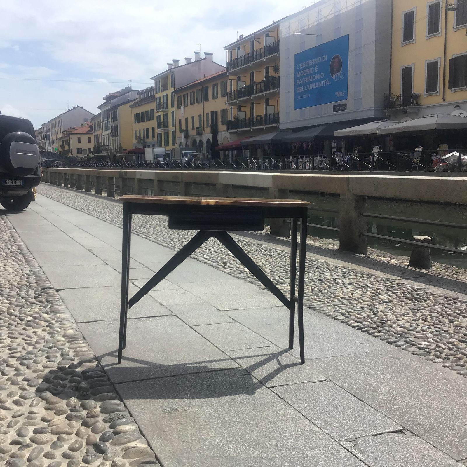 photo vinterior Ico Parisi Console In Legno  Ottone E Marmo   Italia 1950