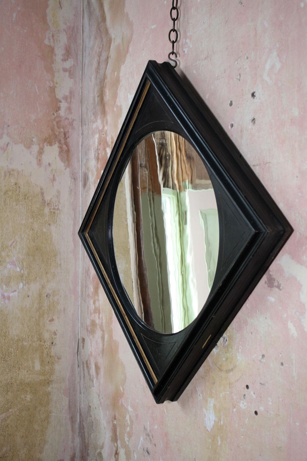 Late 19th Century Aesthetic Movement Ebonised & Gilt Ripple Mirror photo Home Decor
