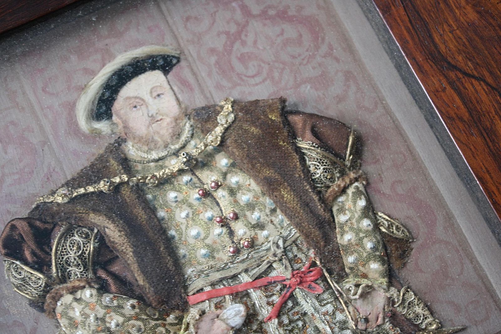 photo furniture Early 20th Century Folk Art Appliqué Collages Henry VII & Queen Elizabeth 1st