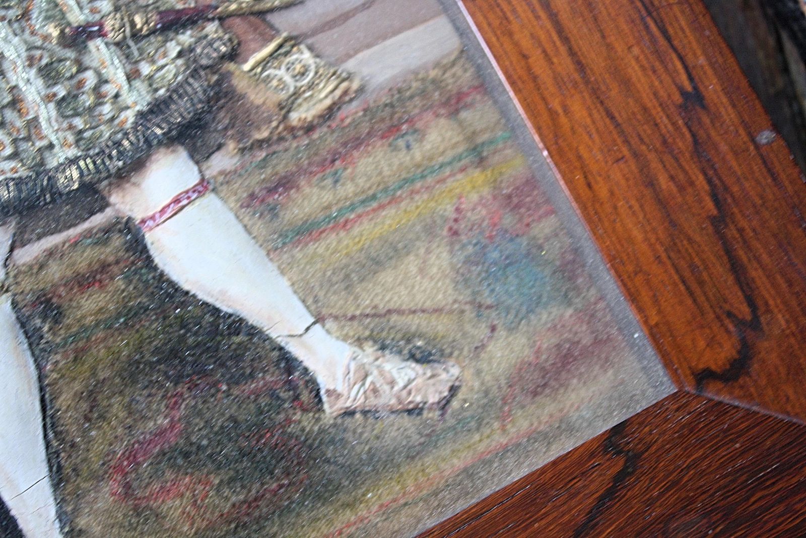 photo for sale Early 20th Century Folk Art Appliqué Collages Henry VII & Queen Elizabeth 1st