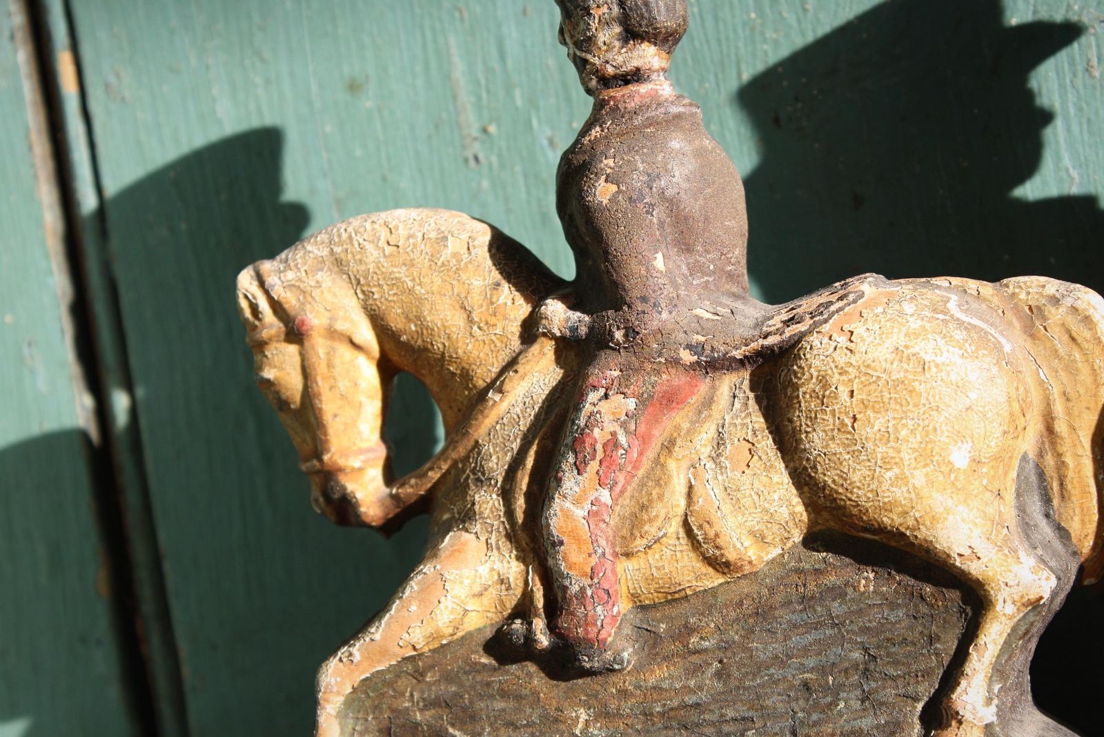 912.0 Circa 1850 Folk Art Carvings Of Queen Victoria & Prince Albert On Horseback photo