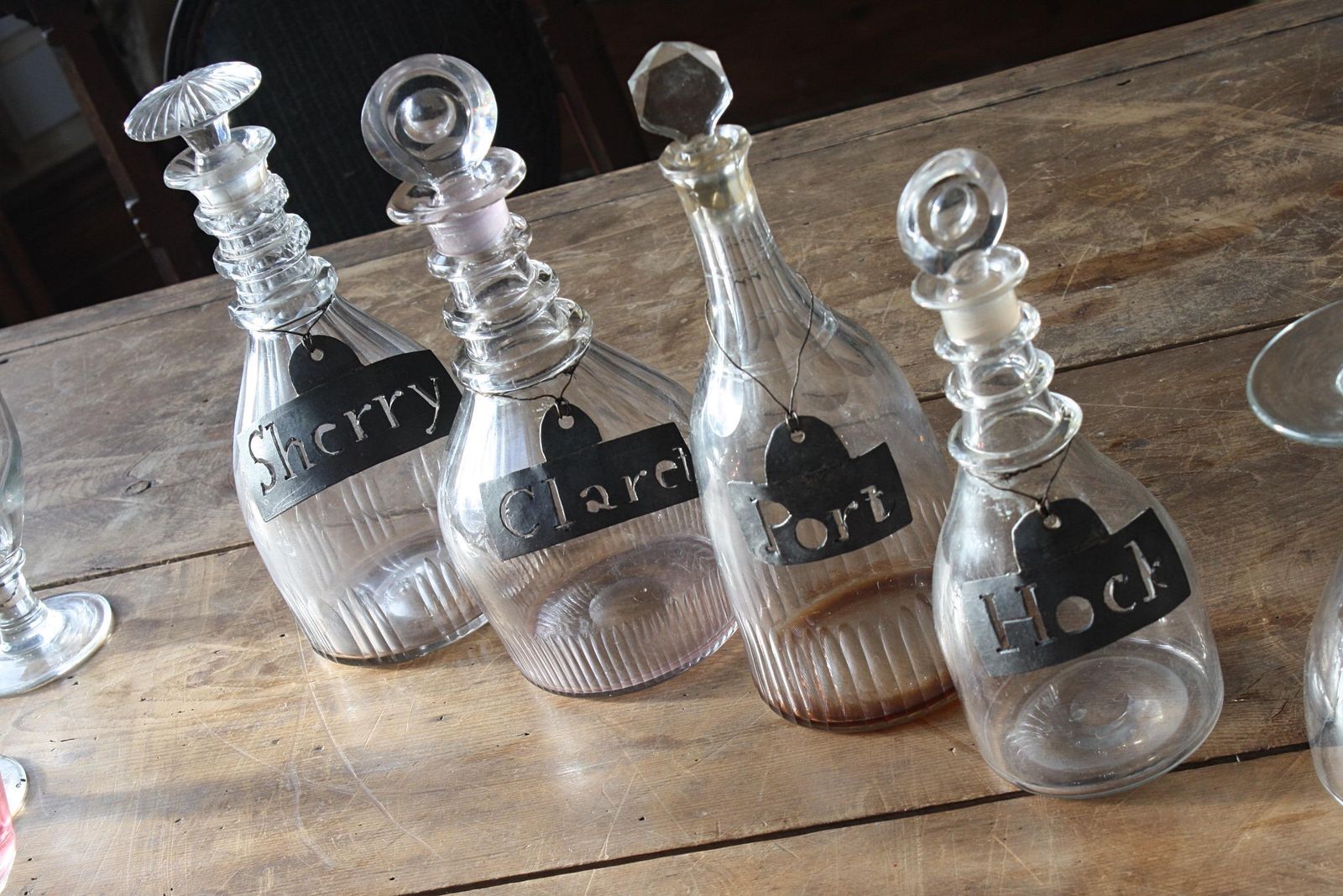 photo for sale 19th Century Collection Of Georgian Rummers & Labeled Cut Glass Decanters