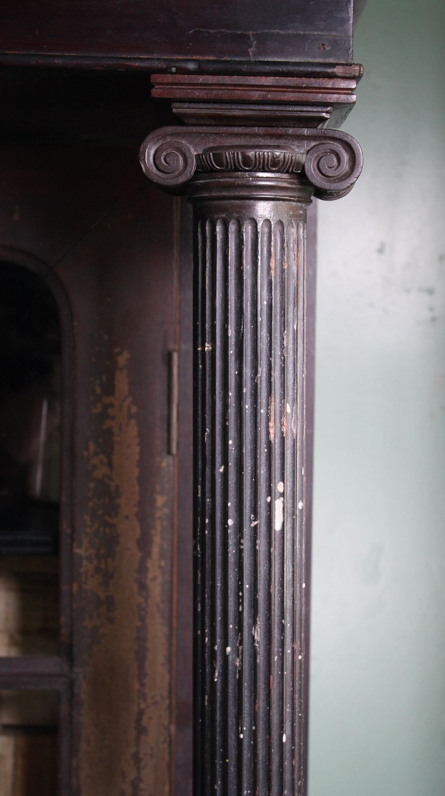 photo vinterior 18th 19th Century Neoclassical Colonial Padauk Glazed Ebonized Book Case