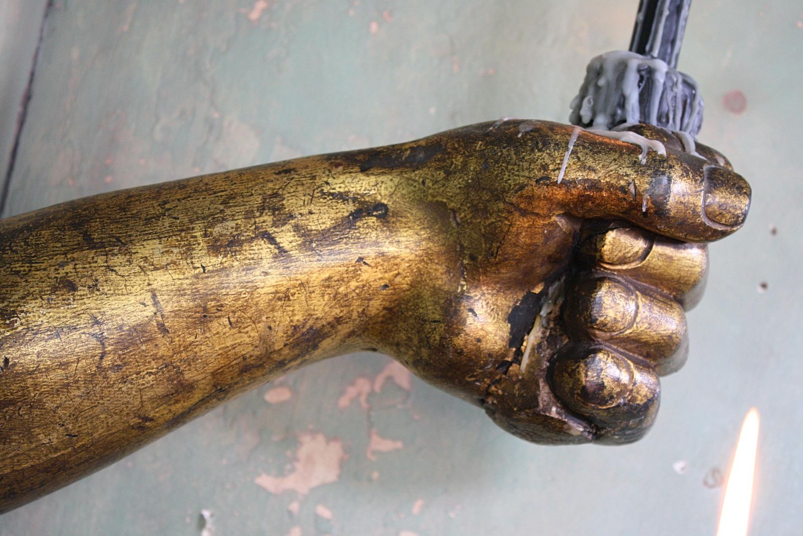 18th Century, Carved & Gilt Wall Sconces Lion Paw, Human Fist Ship Flag Mount photo furniture