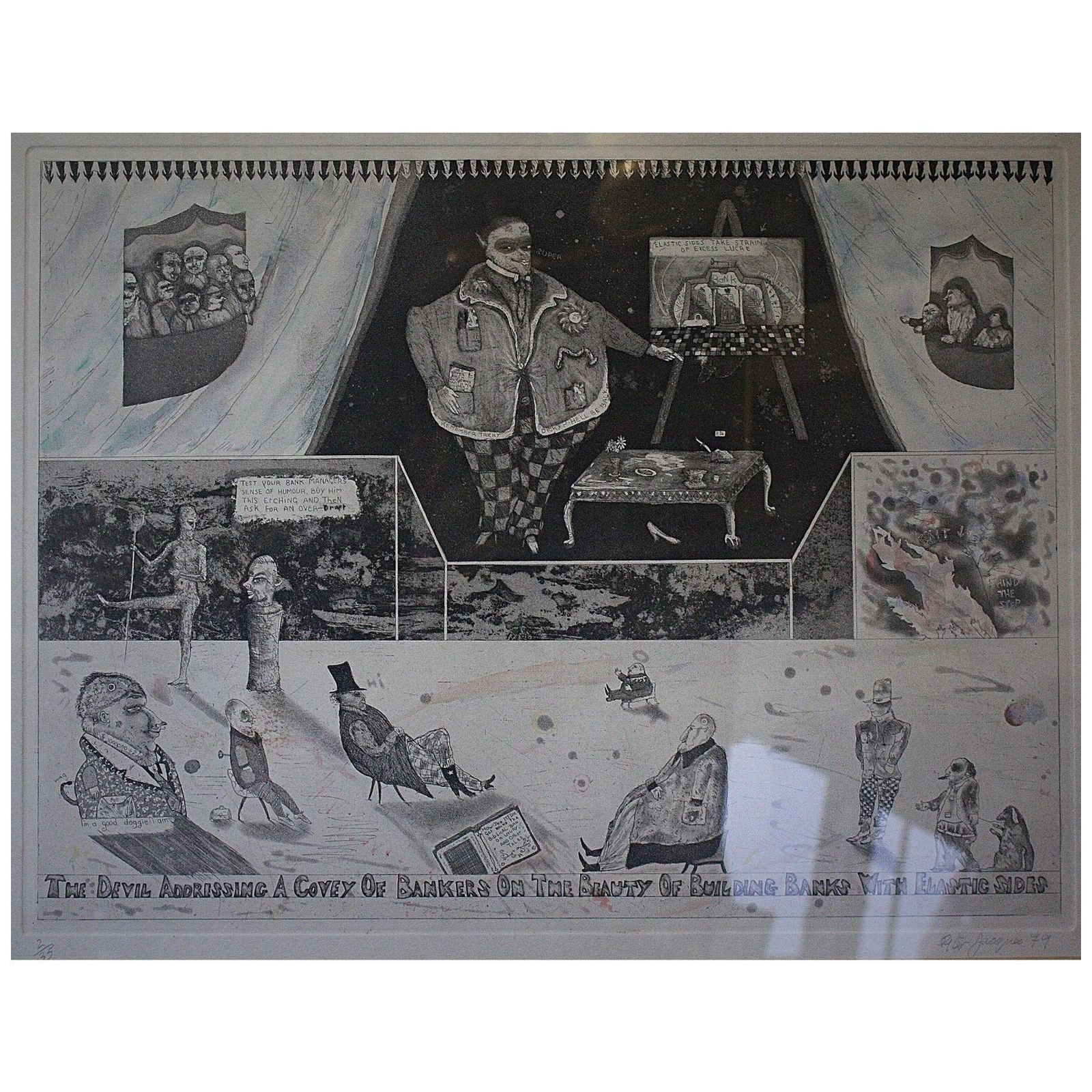 Satirical Lithograph By Peter Jacques "The Devil" London Artist Royal Academy photo furniture