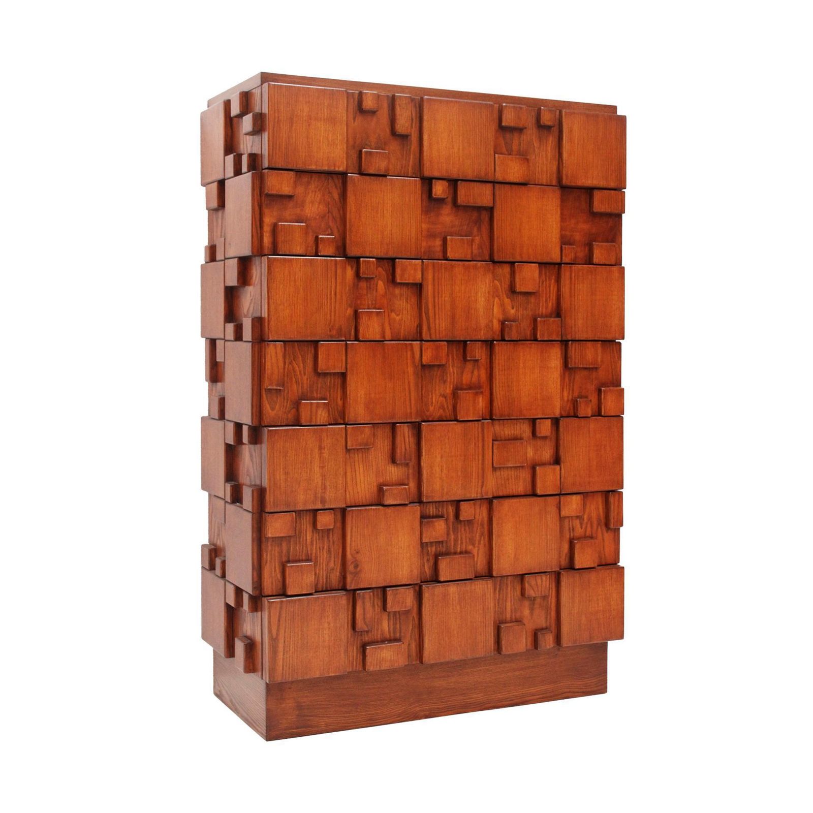 Brutalist Wooden Chest Of Drawers, Italy photo Furniture