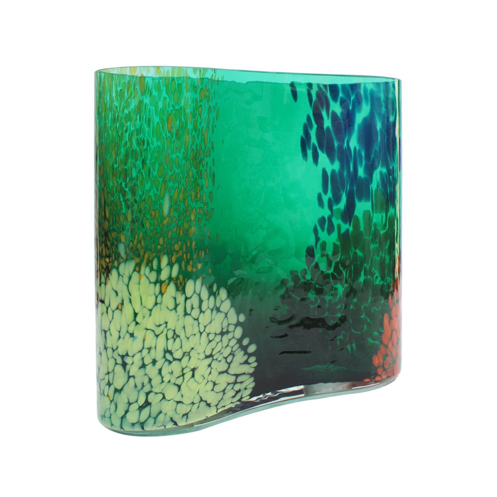 Artisanal Green Murano Glass Vase, 1970s Italian Design photo 3046.0