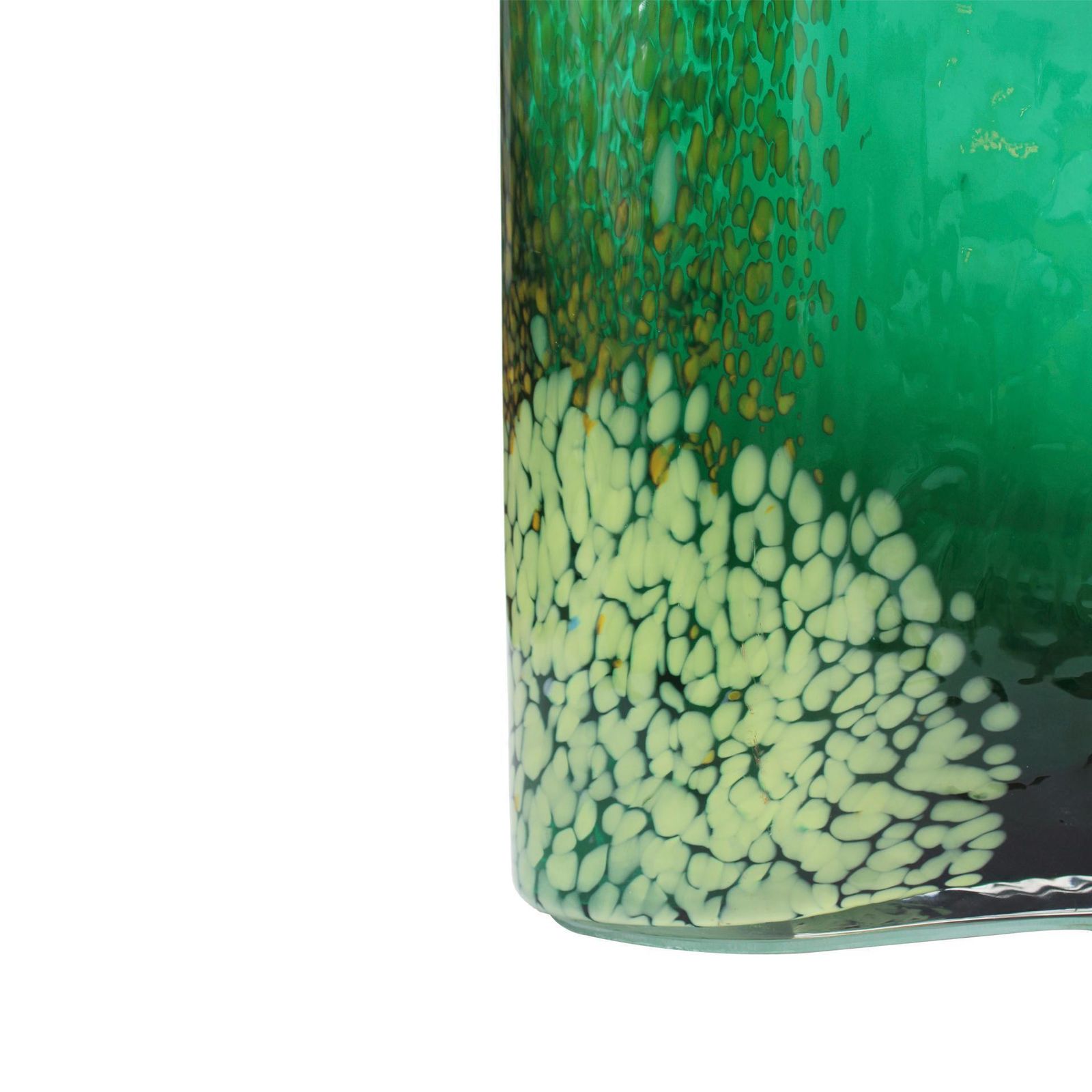 Artisanal Green Murano Glass Vase, 1970s Italian Design photo vinterior
