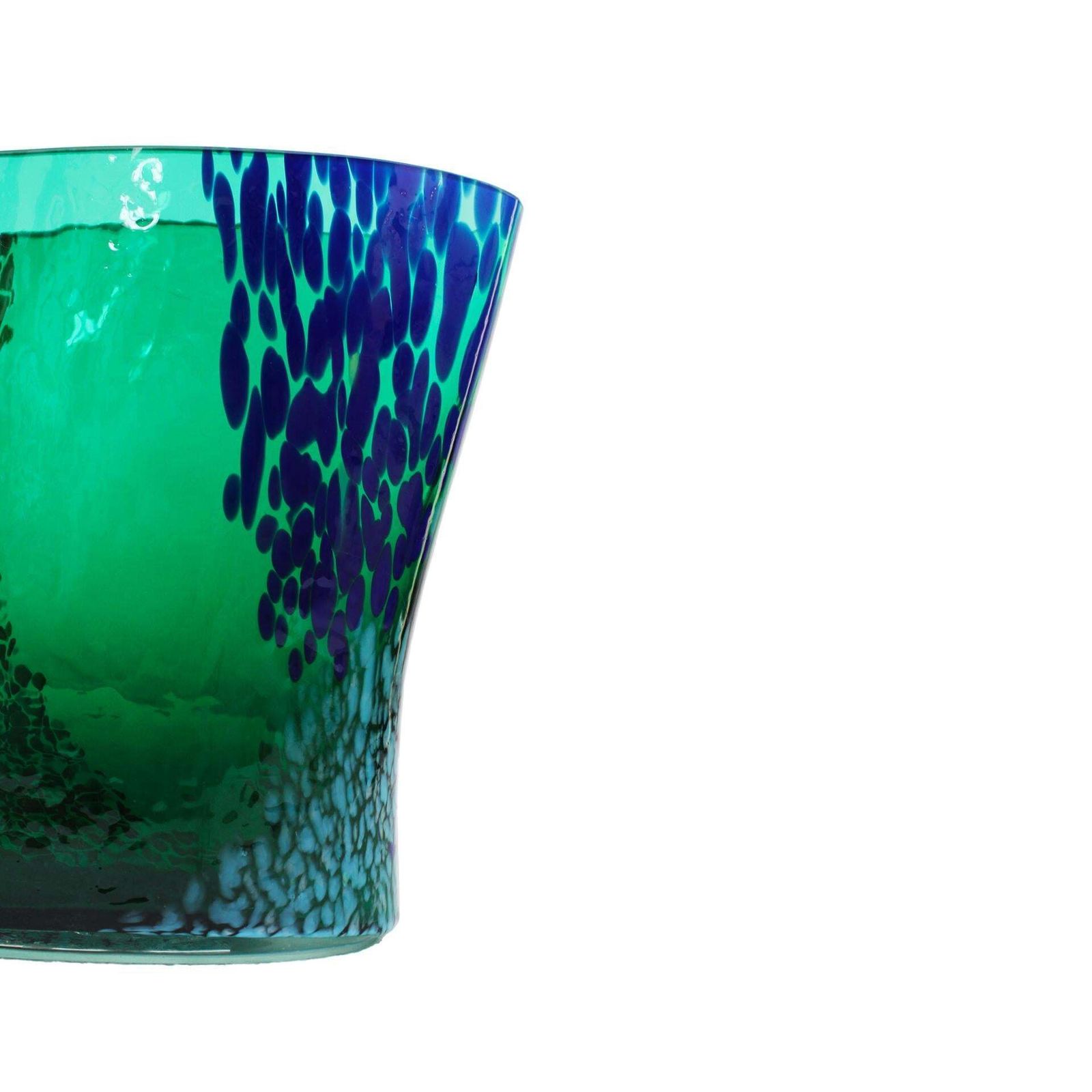 Artisanal Green Murano Glass Vase, 1970s Italian Design photo vinterior