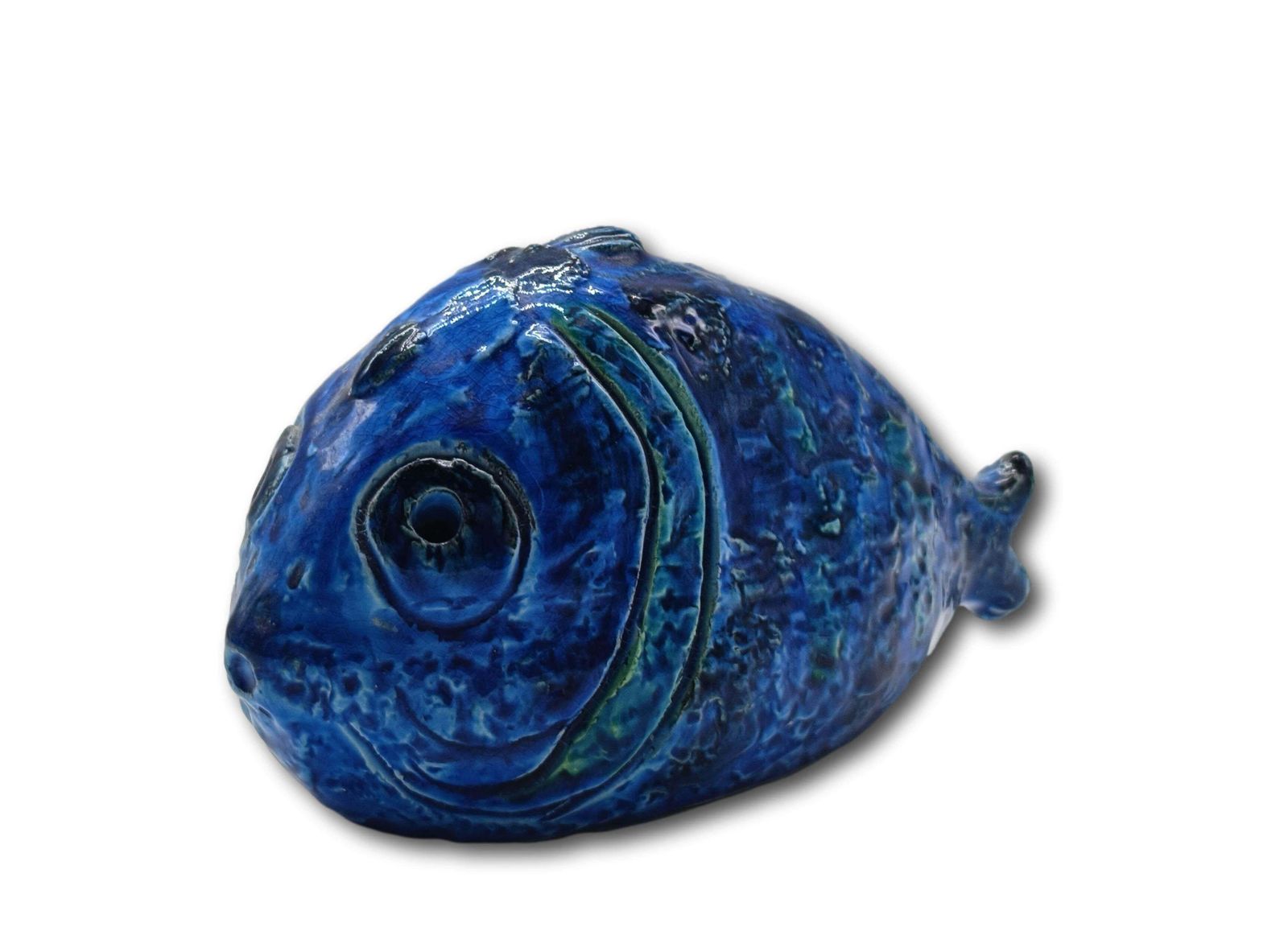 Aldo Londi For Flavia Montelupo Bitossi Pesce In Blue Ceramic, Italy 1970s photo furniture