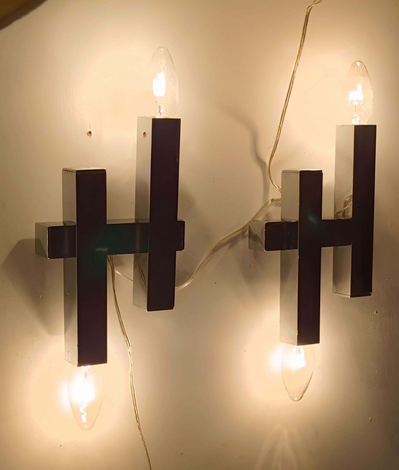 Gaetano Sciolari Set Of 4 Chrome Wall Lamps, Italy 1970s photo vinterior