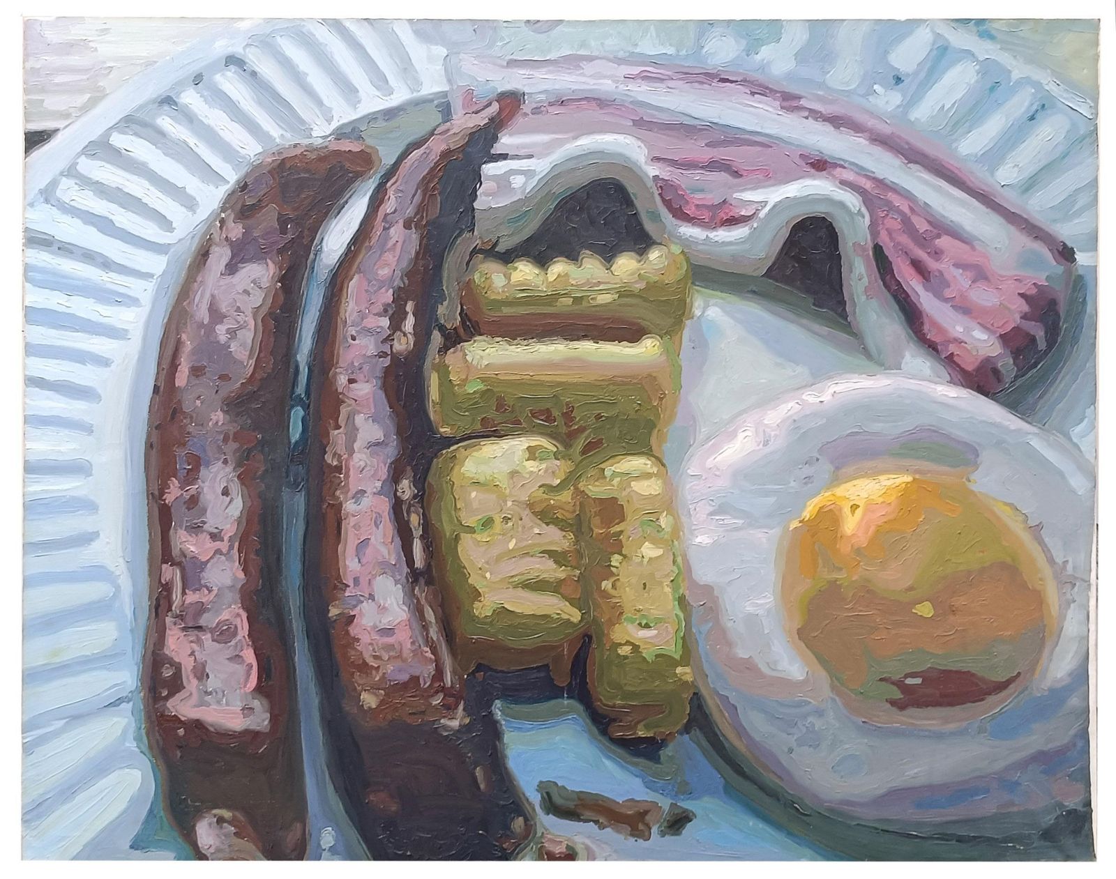 English Breackfast   Oil On Canvas Studio Massimo Caiafa, Italy 2000 photo for sale