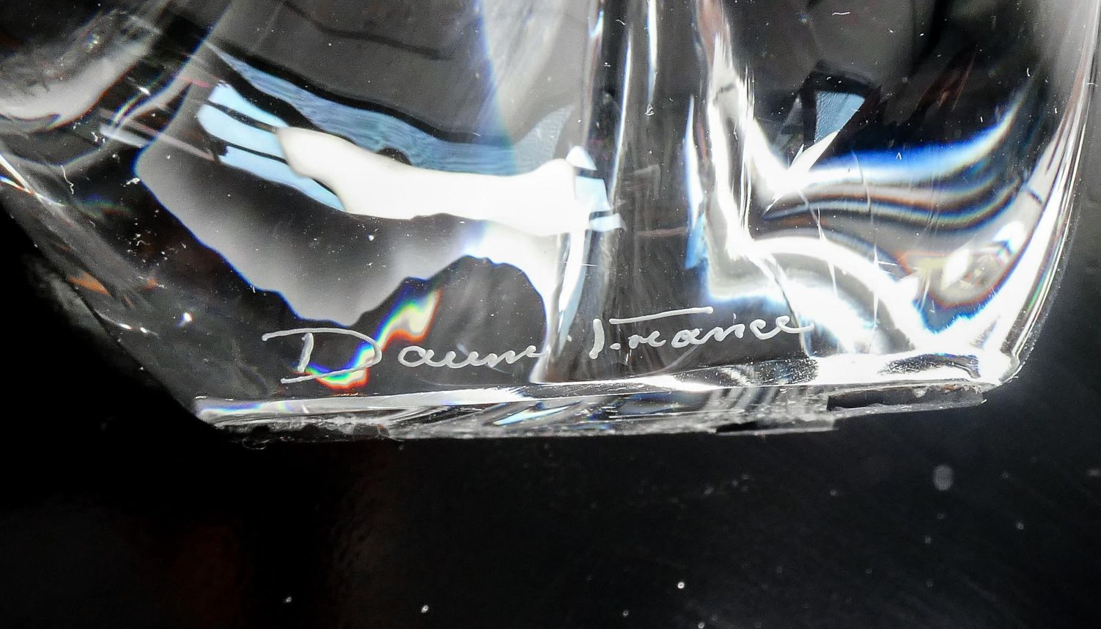 Daum France Crystal Sculpture. Penguin. France, 1990s photo vintage