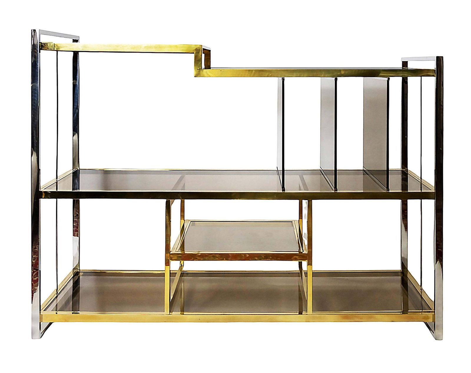 Italian Brass, Chrome, Glass Console Table/Music Stand By Serantoni&Arcangeli photo furniture