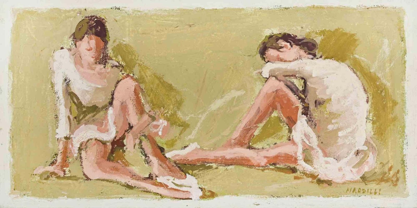 Franco Marzilliballerinas   Oil Painting By Franco Marzilli   1970s1970s photo furniture