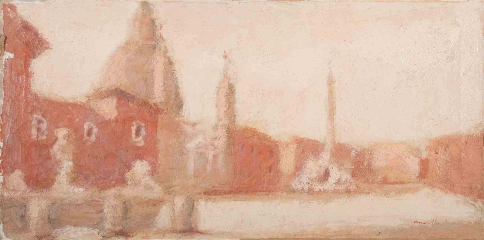 Franco Marzilliview Of Piazza Navona   Oil Painting By Franco Marzilli   1970s1970s