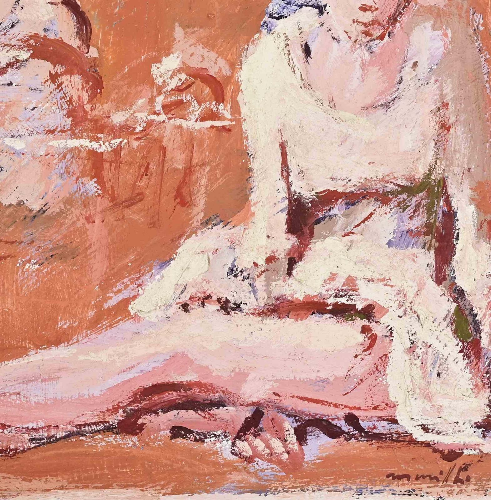 Franco Marzilliballerina   Oil Painting By Franco Marzilli   1970s1970s photo for sale