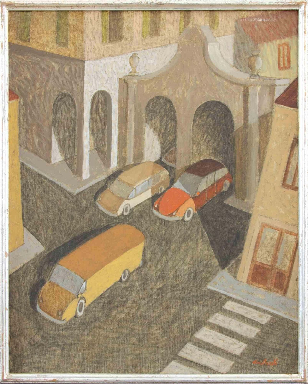 Alberto Galleratinear Via Senato   Paint By Alberto Gallerati   1970s1970s