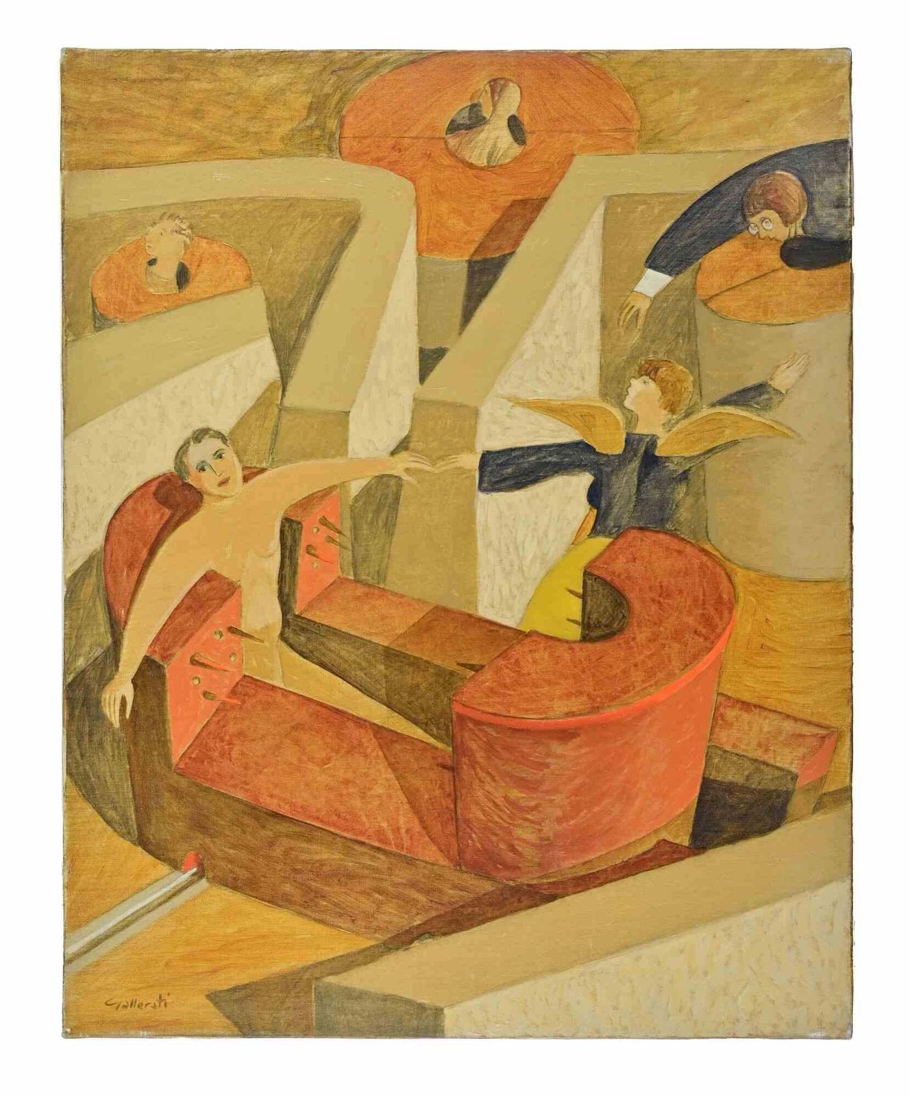 Alberto Galleratifreeing Yourself From Art   Paint By Alberto Gallerati   1970s1970s photo for sale
