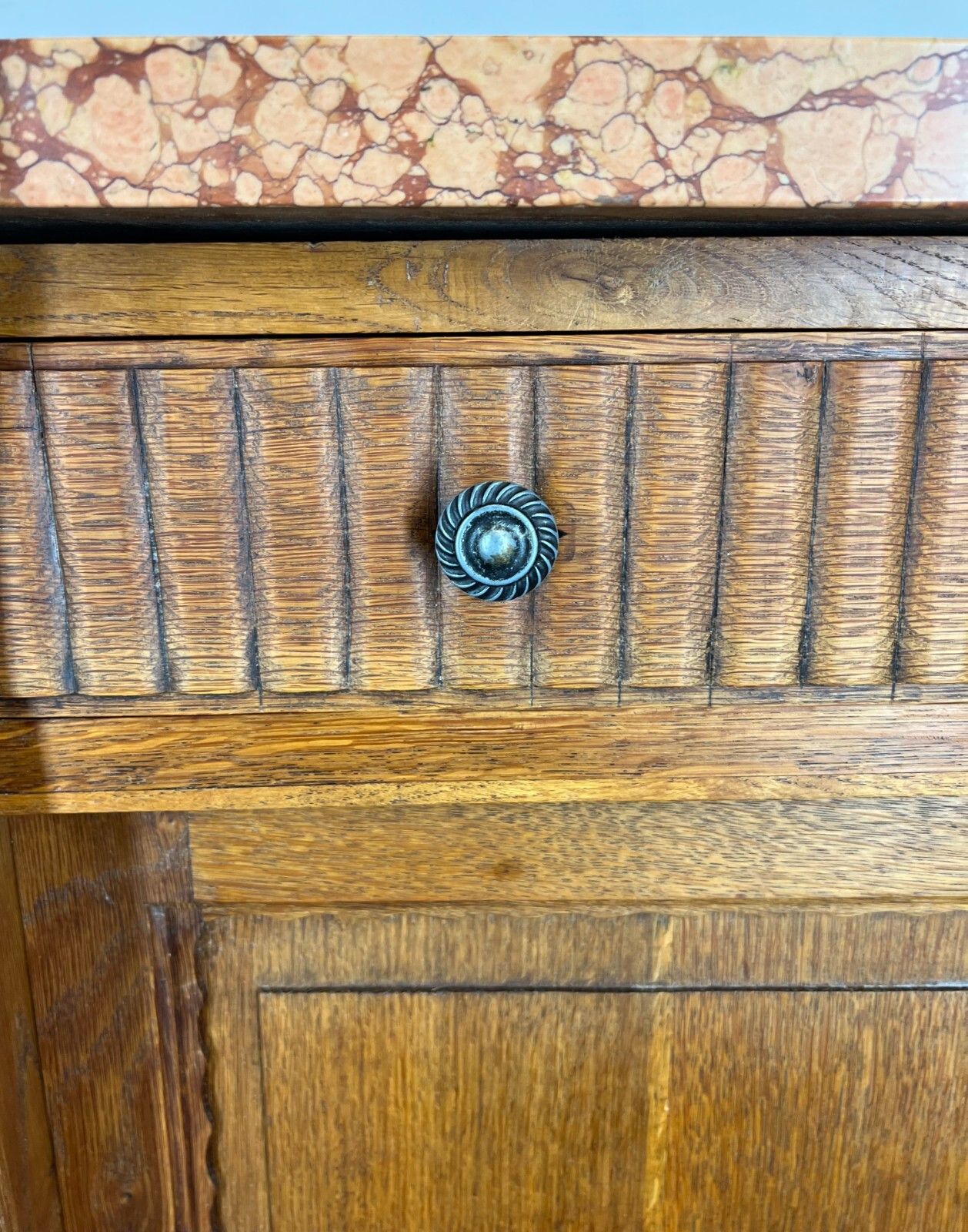 photo furniture French Antique Marble  Topped Chest Of Drawers / Sideboard (Lot 2371)