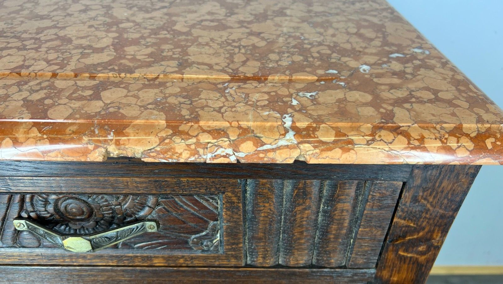 399.0 French Antique Marble  Topped Chest Of Drawers / Sideboard (Lot 2227) photo