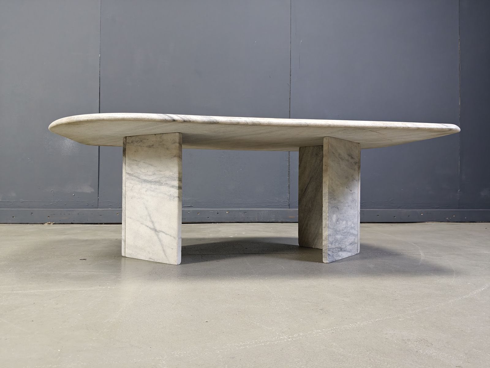 Vintage White Marble Coffee Table, 1970s photo for sale