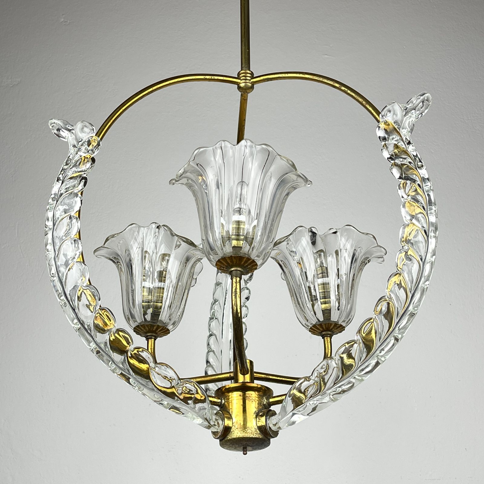 Murano Chandelier By Ercole Barovier Barovier & Toso, Italy 1930s