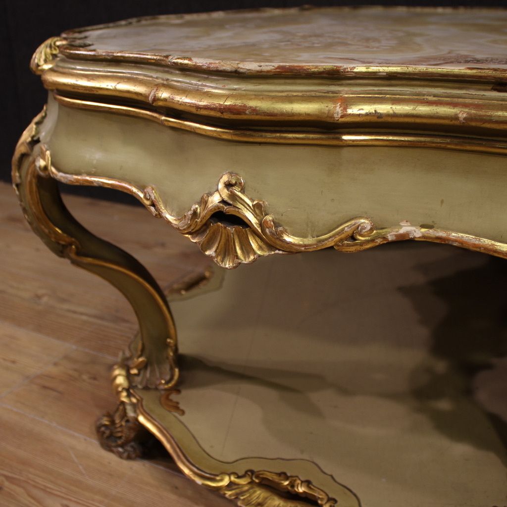 Venetian Lacquered Coffee Table In Louis XV Style From The 20th Century photo furniture