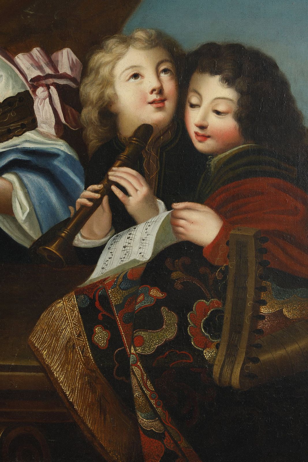 photo for sale Large Painting, 19th Century French School, After Jacques François Courtin (1672 1752), "La Joueuse De Cithare" ("The Zither Player")