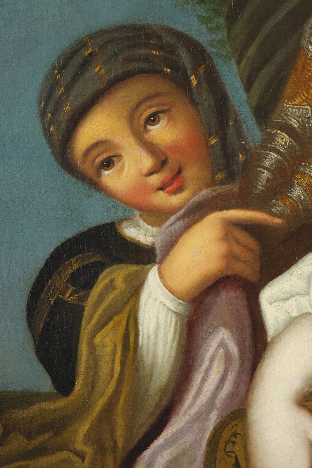7058.0 Large Painting, 19th Century French School, After Jacques François Courtin (1672 1752), "La Joueuse De Cithare" ("The Zither Player") photo
