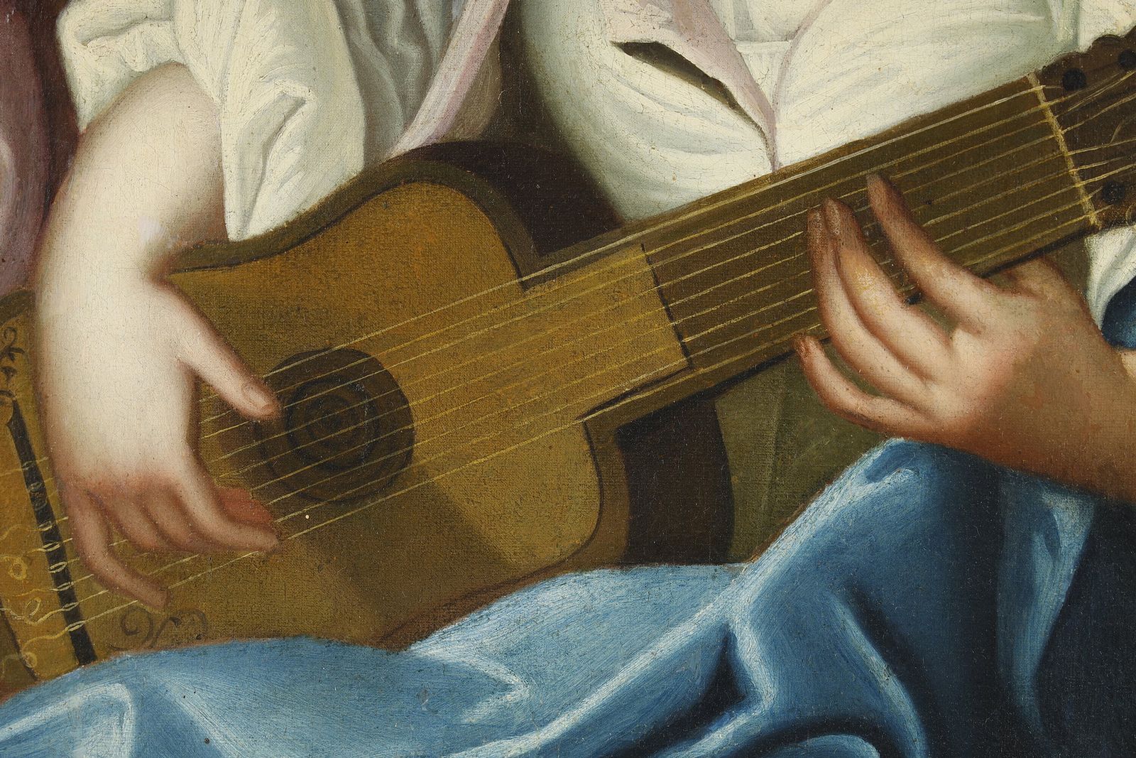 photo buy Large Painting, 19th Century French School, After Jacques François Courtin (1672 1752), "La Joueuse De Cithare" ("The Zither Player")