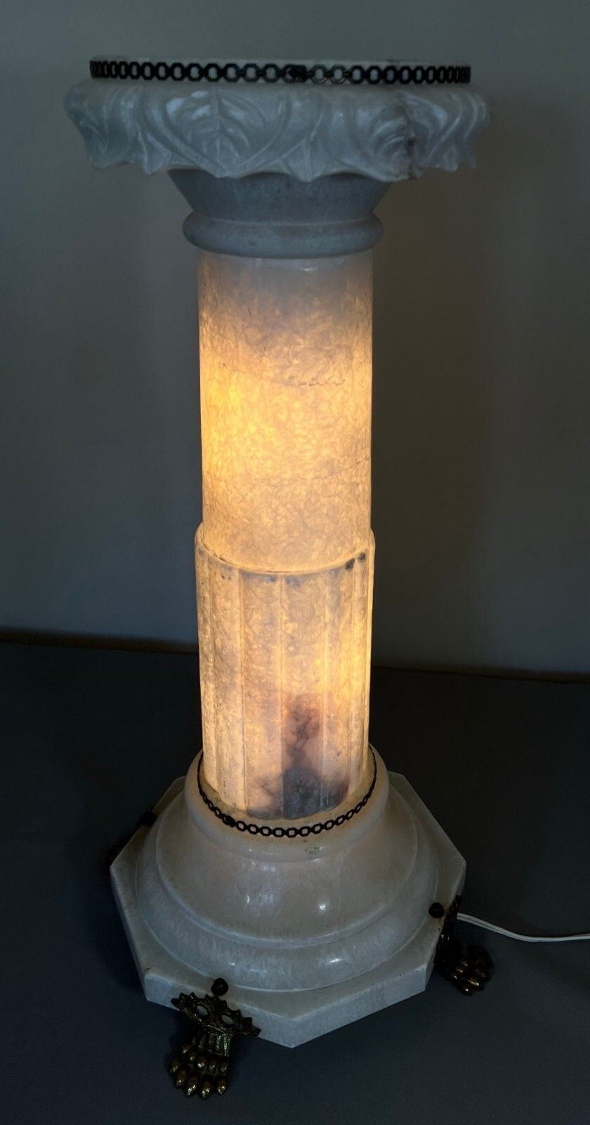 199.0 Stunning French Lighting Column Mounted On Brass Paws (Lot 5087) photo