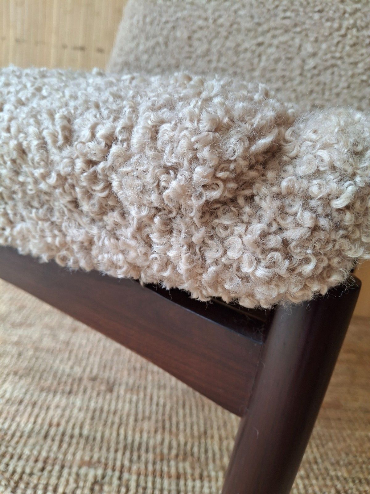 Fab Vintage Mcm 1960s Rosewood Chair Robert Heritage Archie Shine Caramel Boucle photo Furniture