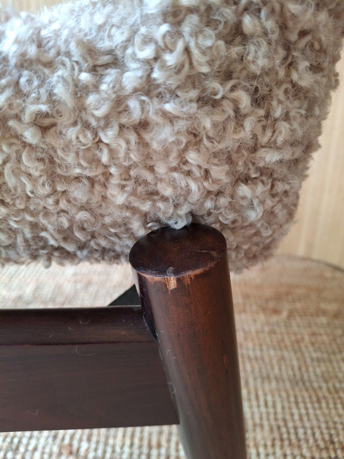 Fab Vintage Mcm 1960s Rosewood Chair Robert Heritage Archie Shine Caramel Boucle photo vintage