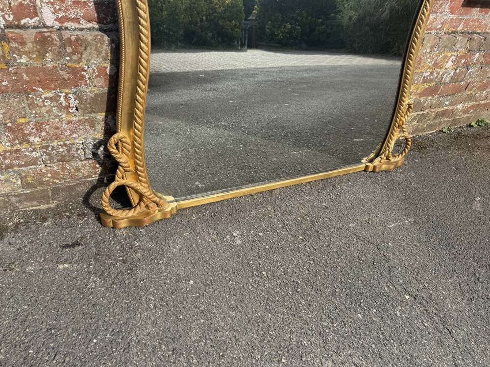A Spectacular Large Antique English 19th C Hour Glass Shaped Gilt Overmantle Mirror. photo Home Decor