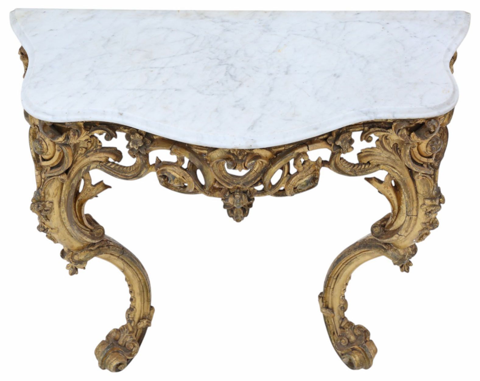 Antique 19th Century Large Gilt And Marble Hall Console Table – Fine Quality photo 3495.0