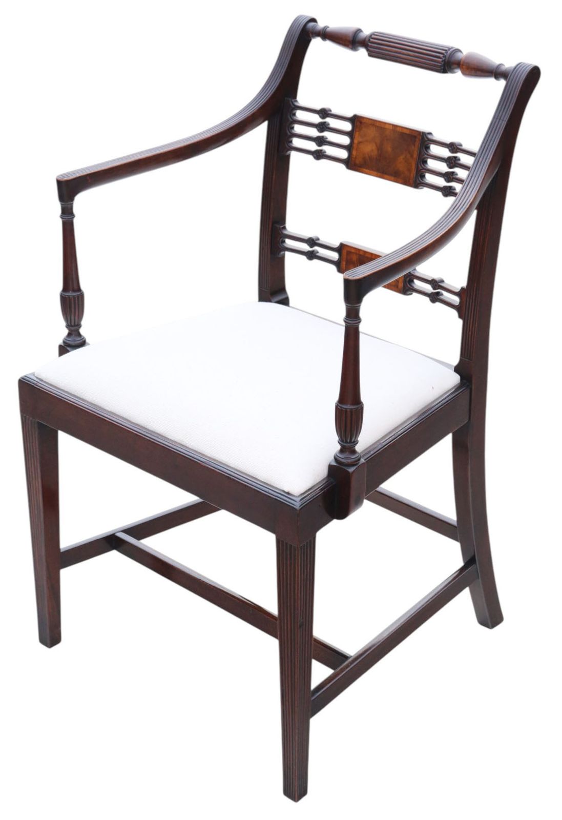 Antique Revival Set Of 8 Regency Mahogany Dining Chairs (6 + 2 Carvers) – C.1940, High Quality By Thomas Clarkson & Sons, Vintage photo vinterior