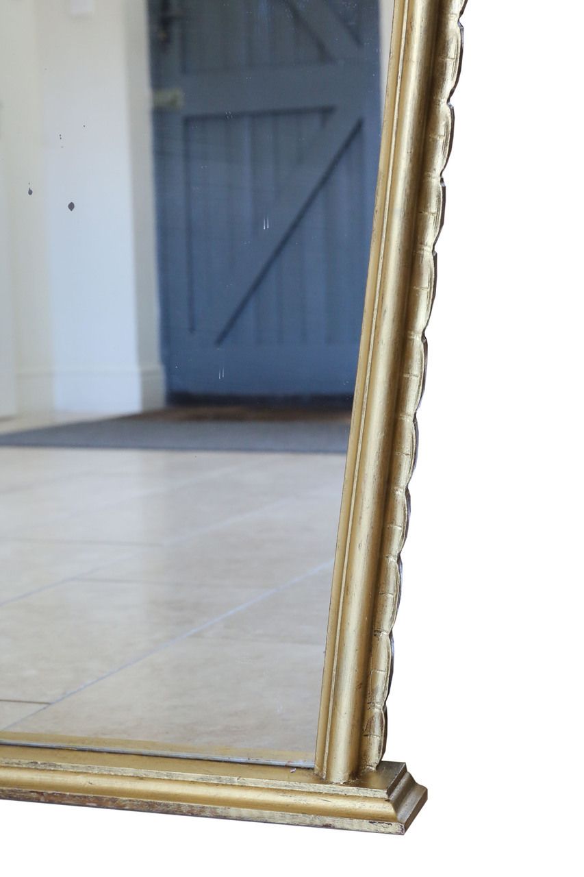 Large C1920 Antique Giltwood Overmantel Wall Mirror – Ornate Gold Frame, Statement Piece photo buy