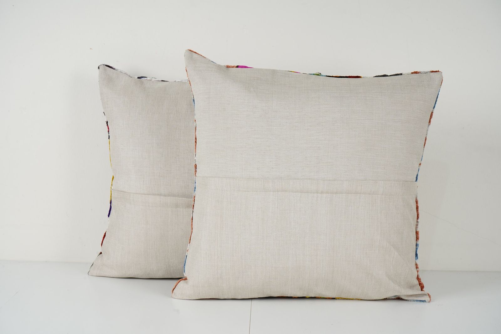 Ikat Velvet Patchwork Pillow   Pair Unusual Silk Uzbek Pillow   Set Of Two Tribal Cushion Cover photo furniture