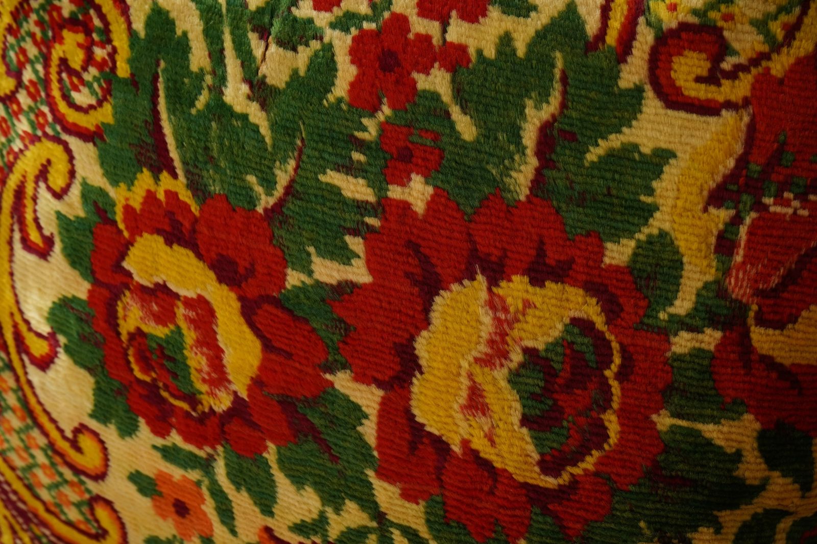 Vintage Velvet Pillow Covers Set Of 2, Red & Yellow Floral Pattern, Soft Decorative Throw Pillow Cases photo 80.0