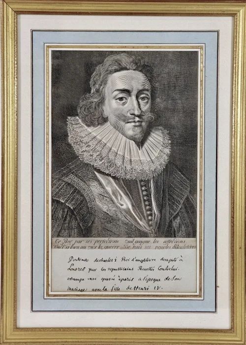 King Charles I (1600   1649)   Line Engraving C.1625 After Daniel Mitjens.