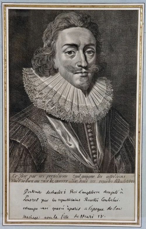 King Charles I (1600   1649)   Line Engraving C.1625 After Daniel Mitjens. photo for sale