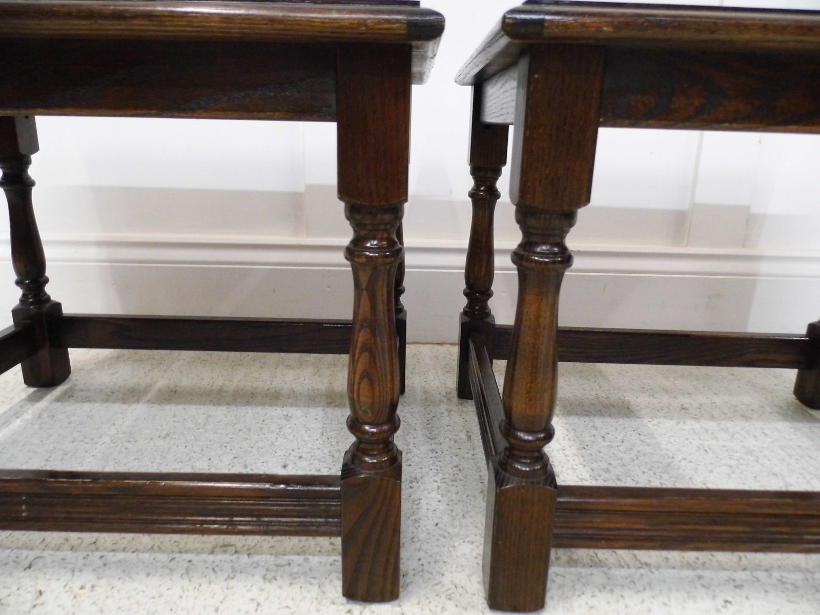 Pair Of Jaycee Furniture Of Brighton Oak Bedside Tables Plantstands Wine Tables photo furniture