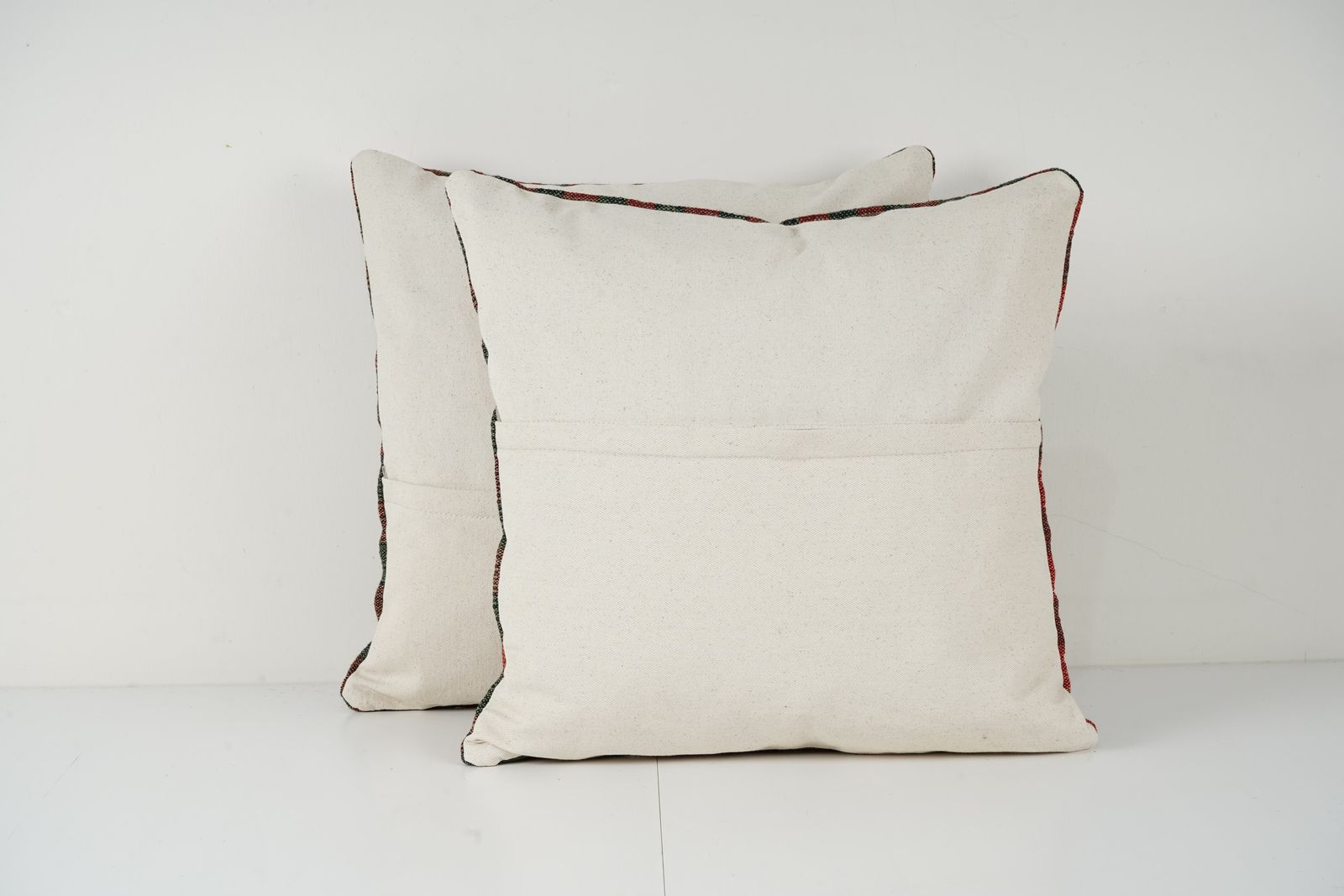 Anatolian Wool Cushion Cover, Set Of Two Red Turkish Kilim Pillow photo Textiles